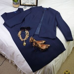 Karen Scott Navy Women's Blazer and Sheath Dress Set
